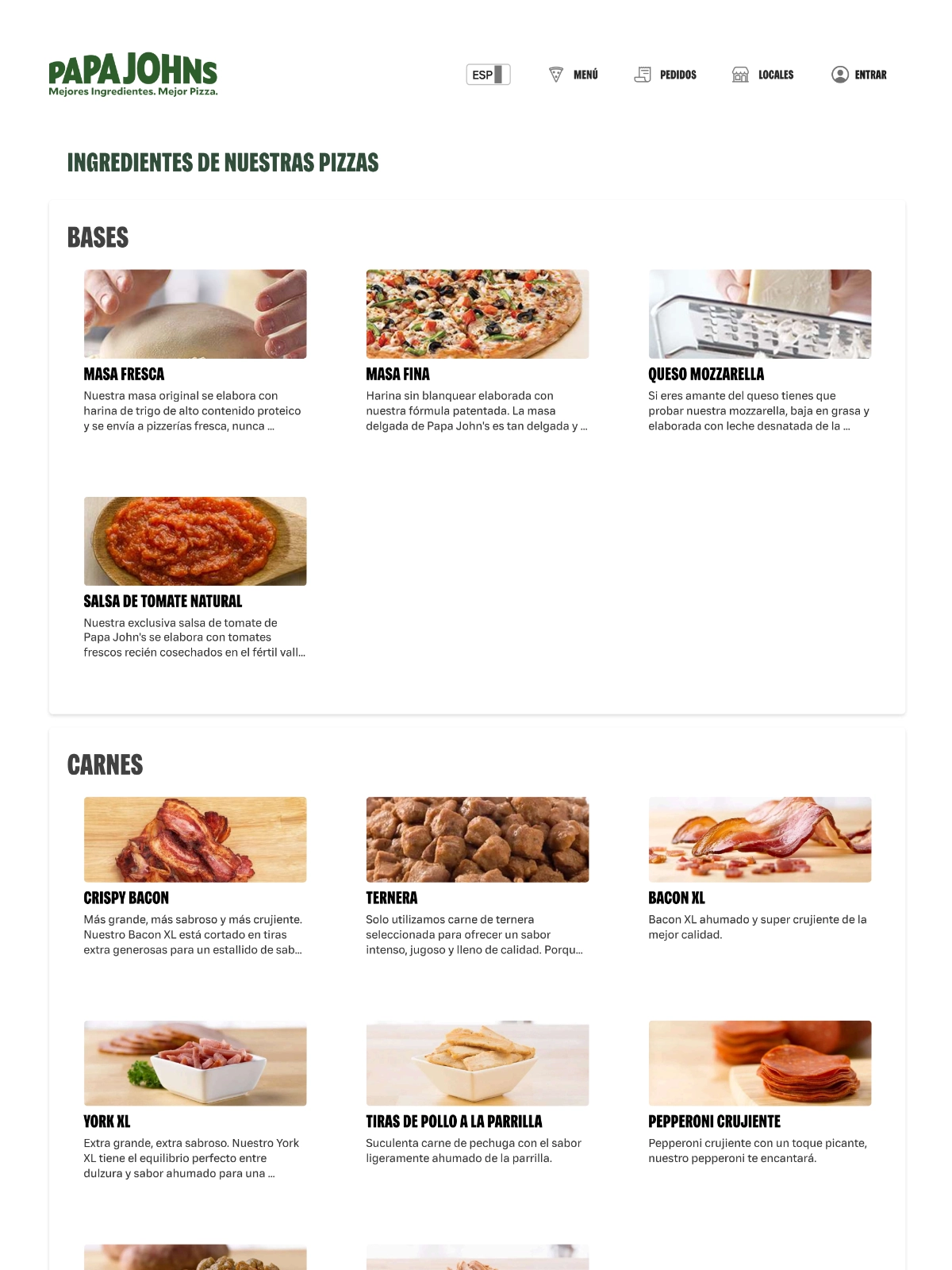 Ingredientes Papa Johns - imagen 3
